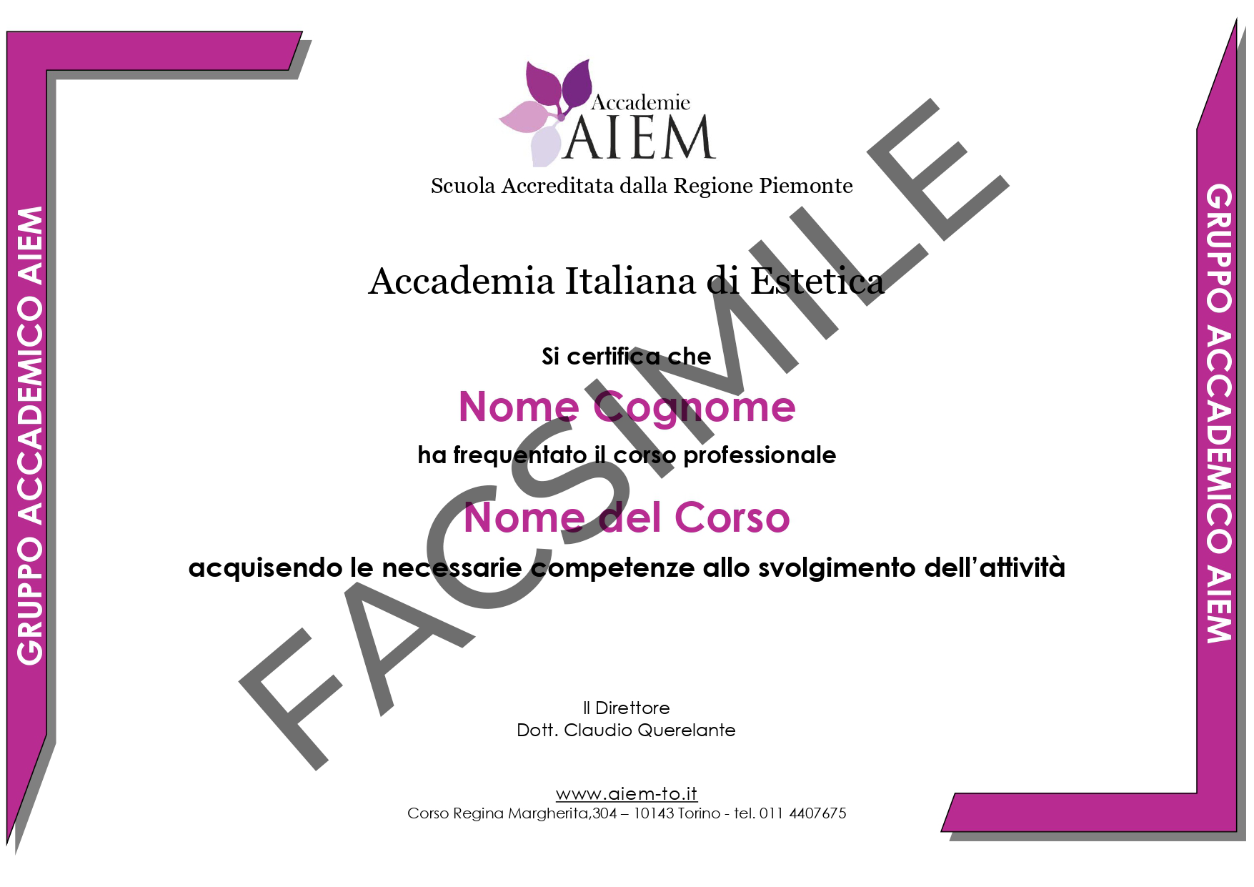 Corso Individuale Filo Orientale - HENNE' - AIEM Scuola di Estetica Torino